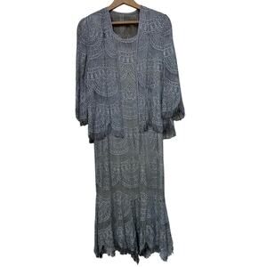 Vintage Damianou Fringe 20s Flapper Dress with Jacket - Size S